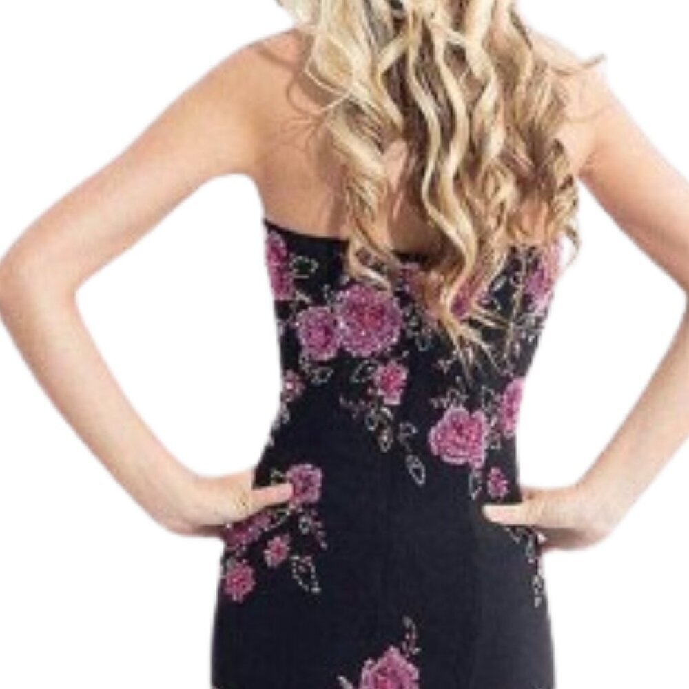 SALE NWT Rachel Allan 6203 Jersey Prom Dress Black Size 4 - Picture 3 of 6